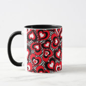 Harten, rood, zwart, wit mok (Links)