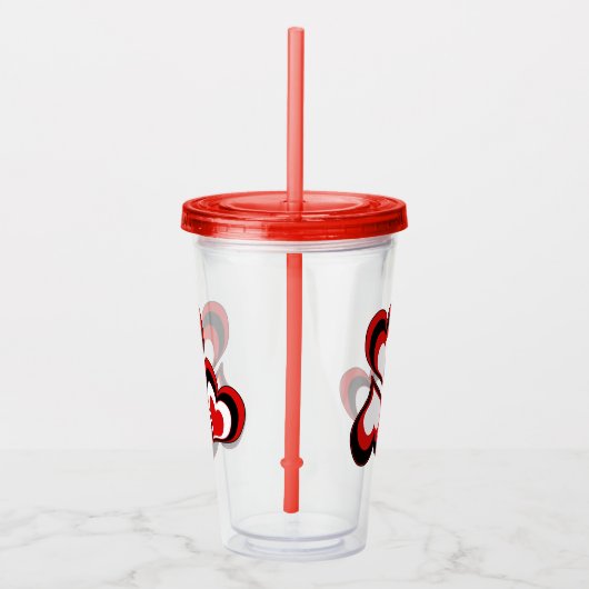 Harten, rood, zwart, wit, Valentijnsdag. Acryl Drinkbeker (Rechts)