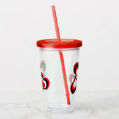 Harten, rood, zwart, wit, Valentijnsdag. Acryl Drinkbeker (Links)