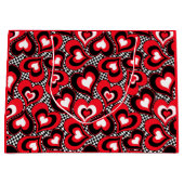 Harten, rood, zwart, wit, Valentijnsdag. Groot Groot Cadeauzakje (Voorkant)