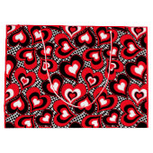 Harten, rood, zwart, wit, Valentijnsdag. Groot Groot Cadeauzakje (Achterkant)