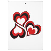 Harten, rood, zwart, wit, Valentijnsdag. Klembord (Achterkant)