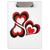 Harten, rood, zwart, wit, Valentijnsdag. Klembord (Voorkant)