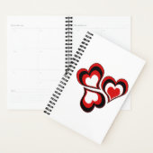 Harten, rood, zwart, wit, Valentijnsdag. Planner (Display)