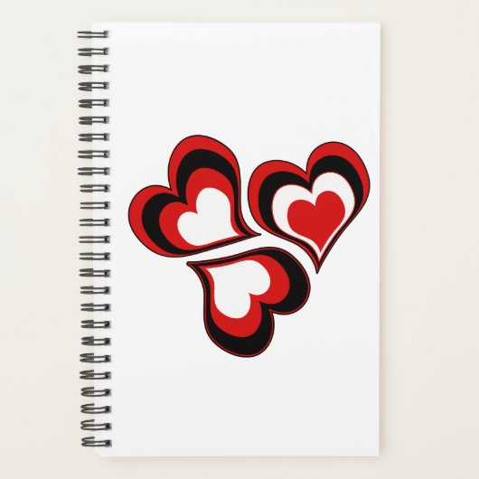 Harten, rood, zwart, wit, Valentijnsdag. Planner (Voorkant)