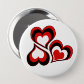 Harten, rood, zwart, wit, Valentijnsdag. Ronde Button 4,0 Cm (Voorkant /achterkant)