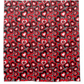 Harten, rood, zwart, wit, Valentijnsdag. Showe Douchegordijn (Voorkant)