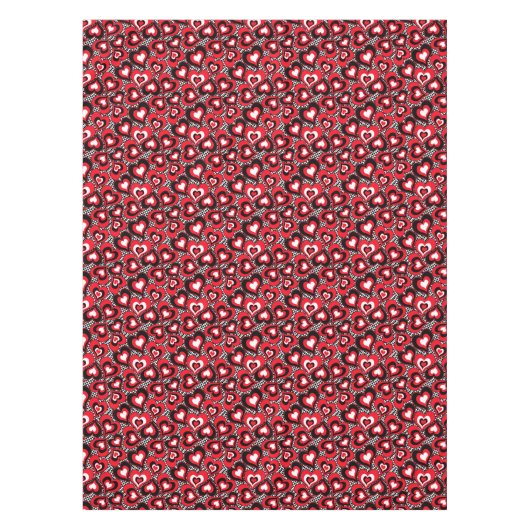 Harten, rood, zwart, wit, Valentijnsdag. Tafelkleed (Voorkant)