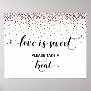 Harten, Roos Gold Love is Sweet Dessert Table Sign Poster
