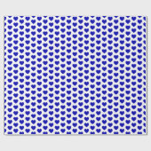 Harten, Royal Blue op White Wrapping Paper Cadeaupapier (Vlak)