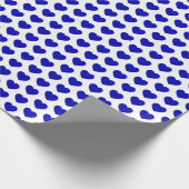 Harten, Royal Blue op White Wrapping Paper Cadeaupapier (Hoek)