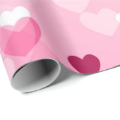 Harten - Roze Bokeh Hearts Cadeaupapier (Rol Hoek)