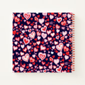 Harten roze, bruin en marinekaart notitieboek (Achterkant)