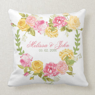 Harten roze en gele rozen kussen