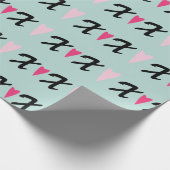 Harten roze X's en het patroon van het hart Cadeaupapier (Hoek)