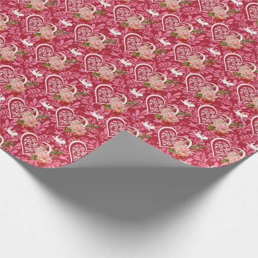 Harten Rozen Cupido Cadeaupapier (Hoek)