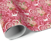 Harten Rozen Cupido Cadeaupapier (Rol Hoek)