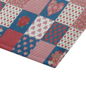 Harten, Rozen Faux Patchwork Glass Cutting Board Snijplank (Hoek)