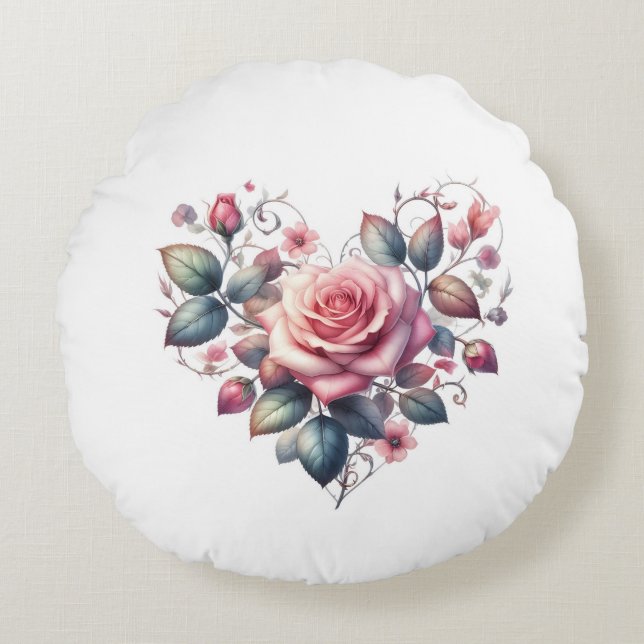 harten rozen rond kussen (Voorkant)