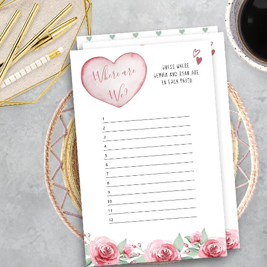 Harten Rozen Waar zijn we? Vrijgezellenfeest spel