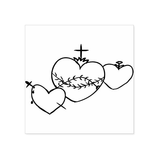 Harten Rozenkrans Logo Stamp Rubberstempel (Afrduk)