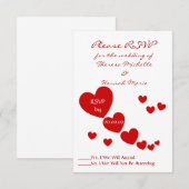 Harten RSVP Kaartje (Voorkant / Achterkant)