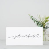 Harten Script Gewone Zakelijke Logo Cadeaubon (Staand voorkant)