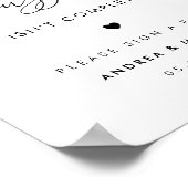 Harten Script Minimalistisch Gastboek Huwelijksbor Poster (Hoek)
