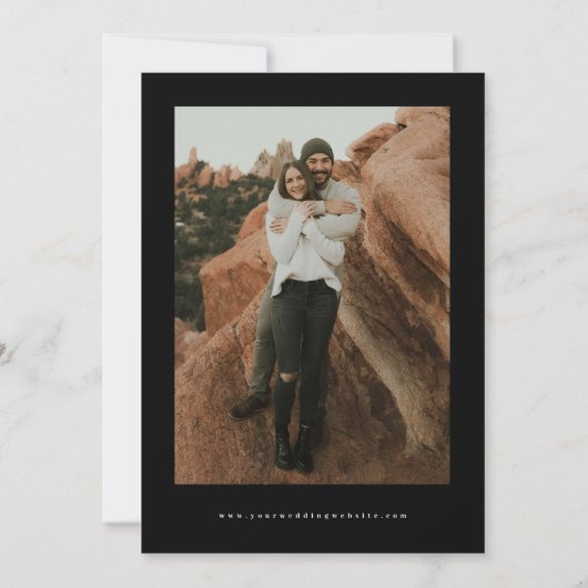 Harten Script Save The Date Aankondiging Fotokaart (Achterkant)