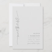 Harten Script Save The Date Aankondiging Fotokaart (Voorkant)
