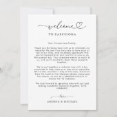 Harten Script Trouw Welkomstbrief Itinerariumkaart Kaart (Voorkant)