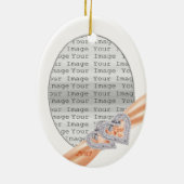 Harten Sinaasappel Lint Ornament Op Maat (Achterkant)