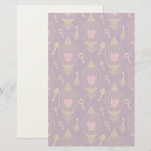 Harten-sleutels-patroon Briefpapier (Voorkant / Achterkant)