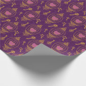 Harten-sleutels-patroon Cadeaupapier (Hoek)