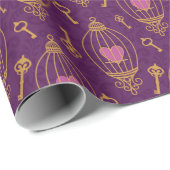 Harten-sleutels-patroon Cadeaupapier (Rol Hoek)