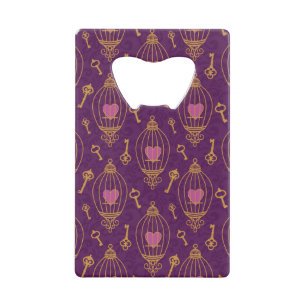 Harten-sleutels-patroon Creditkaart Flessenopener