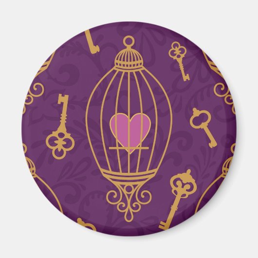 Harten-sleutels-patroon Magneet (Voorkant)