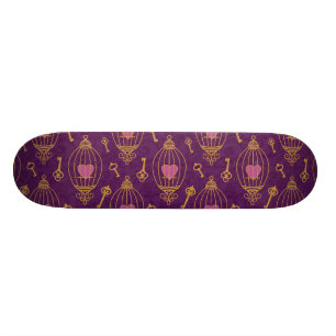 Harten-sleutels-patroon Skateboard