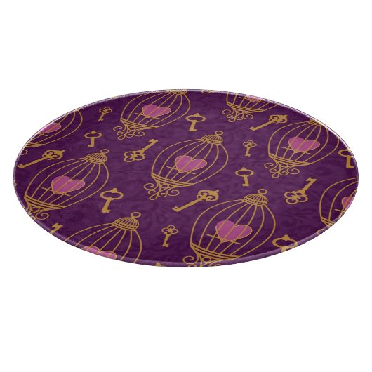 Harten-sleutels-patroon Snijplank (Hoek)