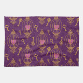 Harten-sleutels-patroon Theedoek (Horizontaal)