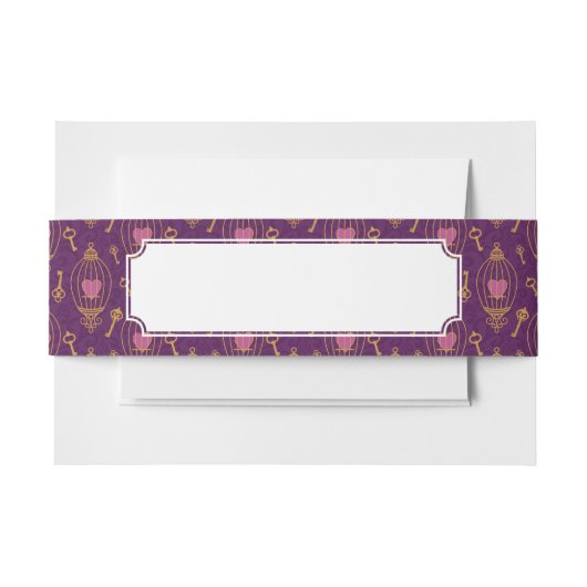 Harten-sleutels-patroon Uitnodigingen Wikkel (Voorkant Voorbeeld)