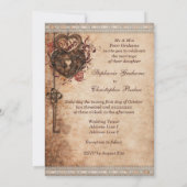 harten slot en sleutel bruiloft kaart (Achterkant)