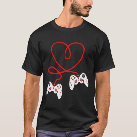 Harten spelcontrollers videogamers gamen Valenti T-shirt (Voorkant)