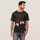 Harten spelcontrollers videogamers gamen Valenti T-shirt (Voorkant volledig)