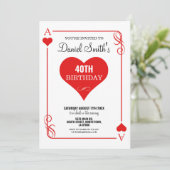 Harten spelen Kaart Verjaardag Ace Las Vegas (Staand voorkant)