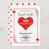 Harten spelen Kaart Verjaardag Ace Las Vegas (Voorkant / Achterkant)