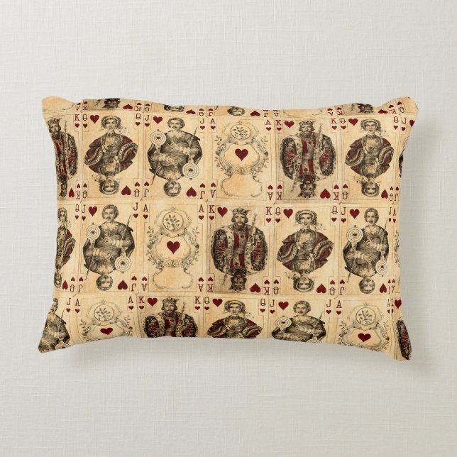  harten spelen Kaarten Koning Jack Ace Accent Kussen (Achterkant)