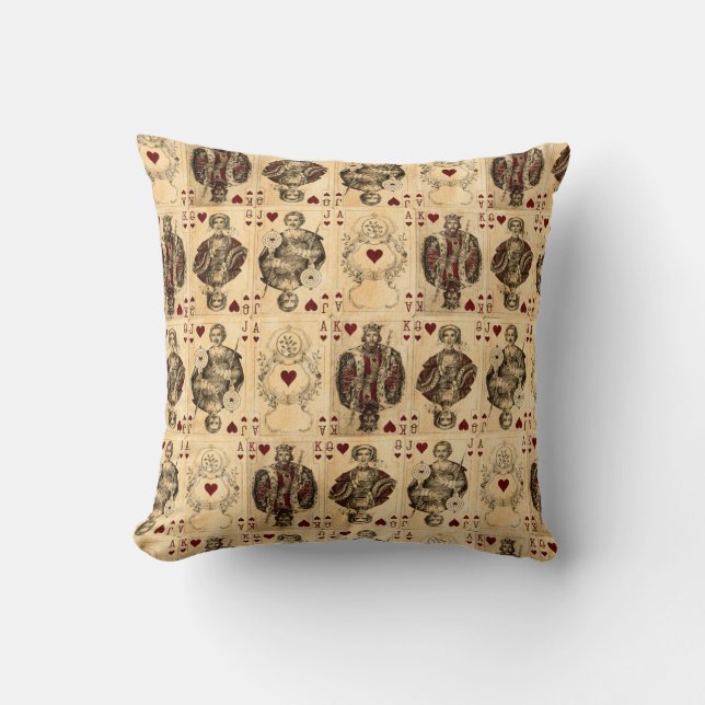  harten spelen Kaarten Koning Jack Ace Kussen (Voorkant)