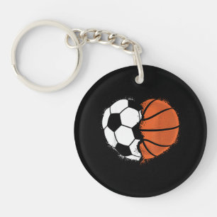 Harten Sport Voetbal Basketbal Bal Liefhebber Vale Sleutelhanger