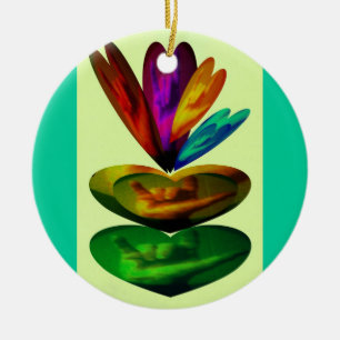 Harten spreken Ik hou van je Keramisch Ornament